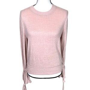 Abercrombie & Fitch Light Pink Tie Cuffs Sweater